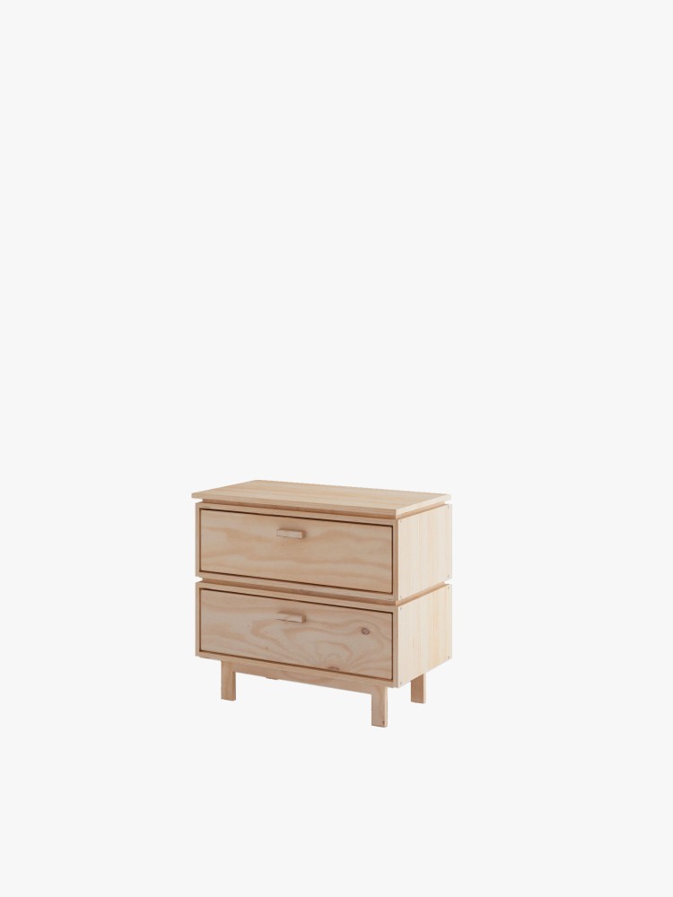 AIKA cómoda com 2 gavetas 78x72