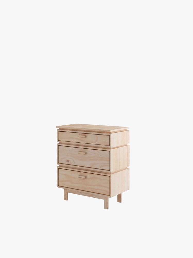 AIKA cómoda com 3 gavetas 78x90