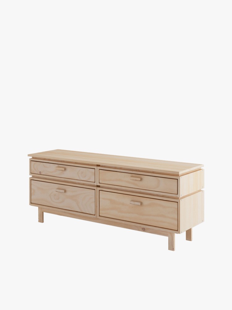 AIKA cómoda dupla com 4 gavetas 157x62