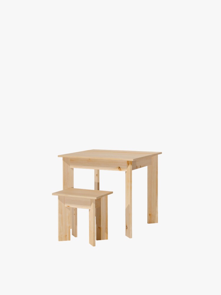 BATU conjunto mesa 80x80 com bancos
