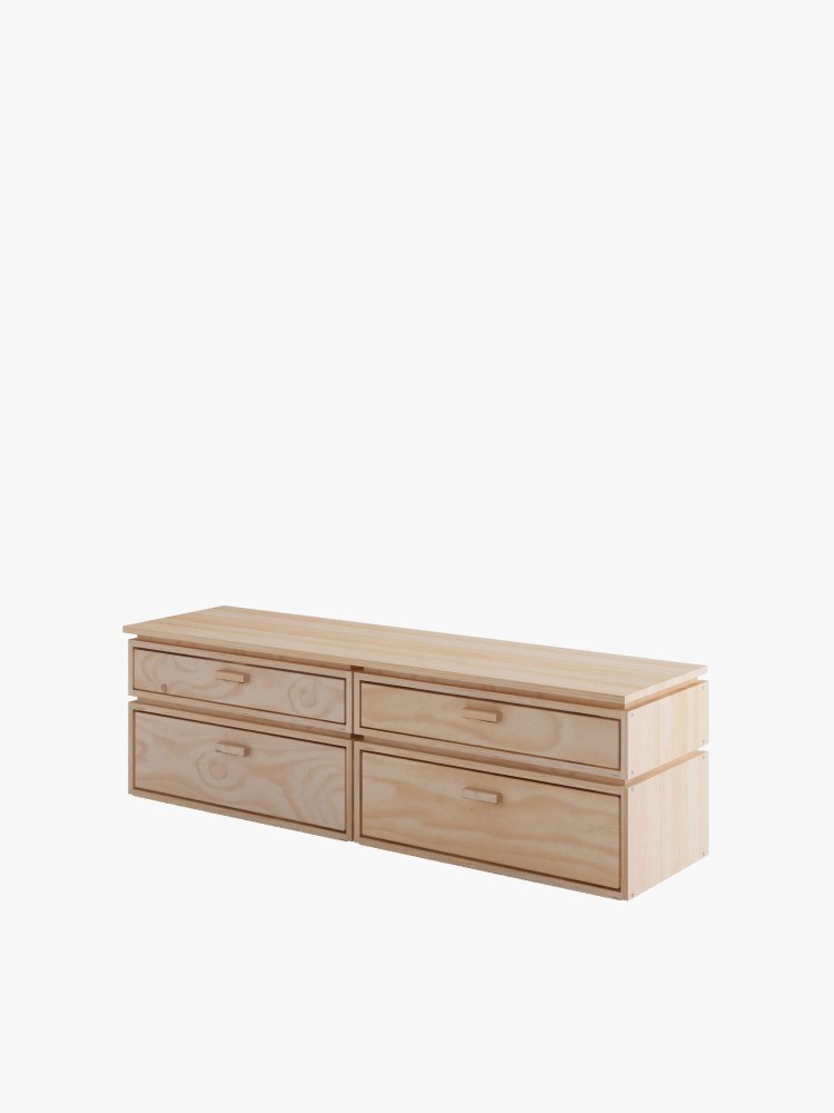 LIBE cómoda dupla com 4 gavetas 157x49