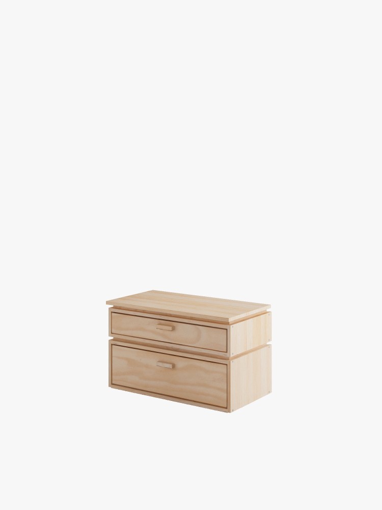 LIBE mesa de cabeceira com 2 gavetas 78x49