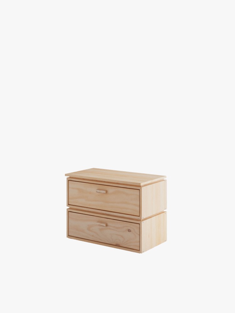 LIBE mesa de cabeceira com 2 gavetas 78x59