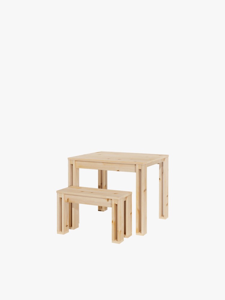 ARINA conjunto mesa 88x88 com bancos