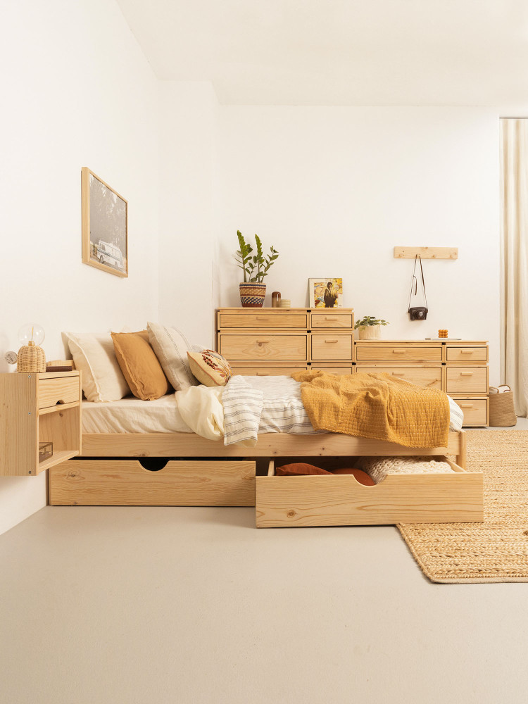 LORE cama de casal 135 com 2 gavetas de arrumação 2