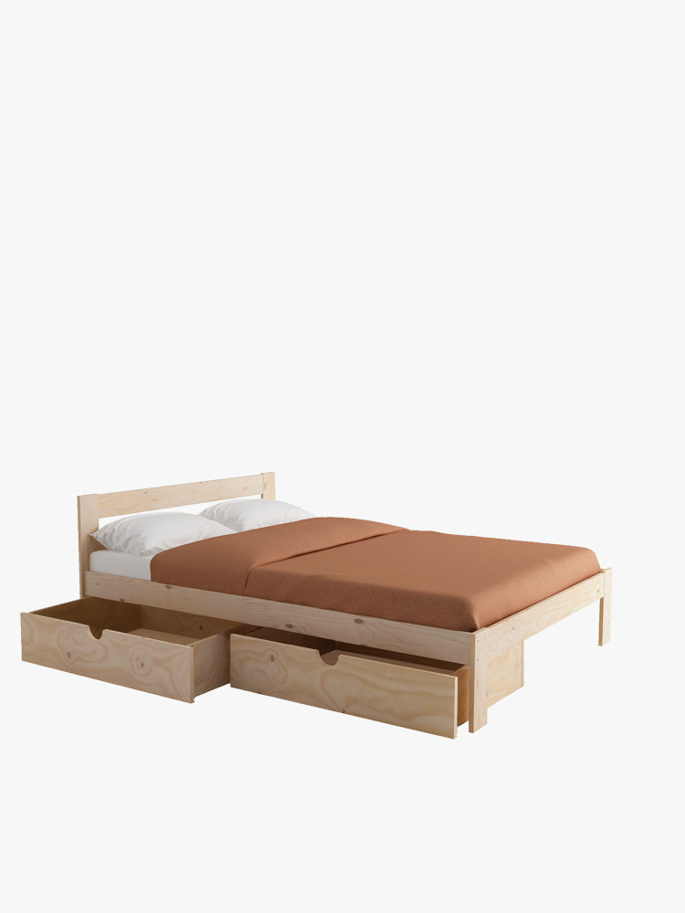 LORE cama de casal 135 com 2 gavetas de arrumação