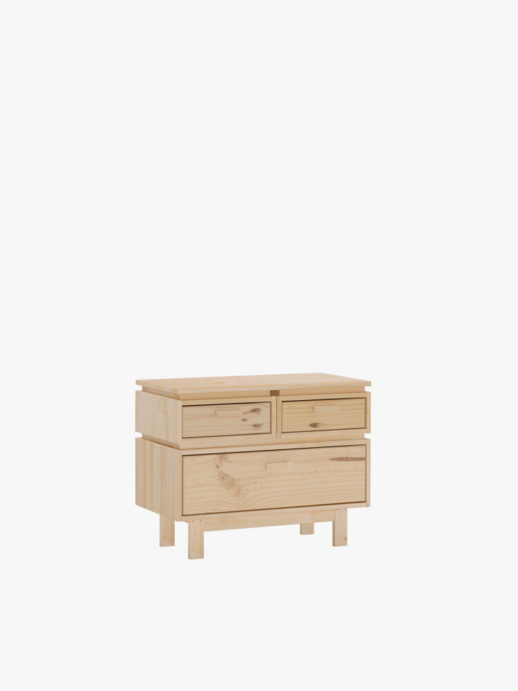 AIKA mesa de cabeceira com 3 gavetas 78x62