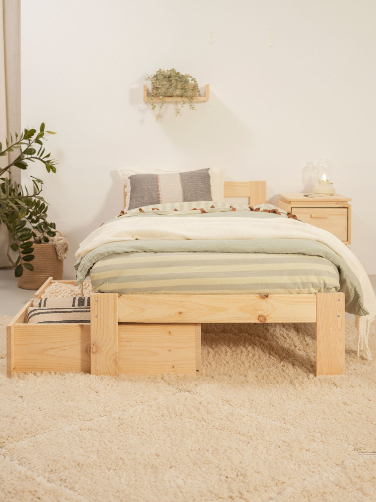 LORE cama individual 80 com 2 gavetas 2