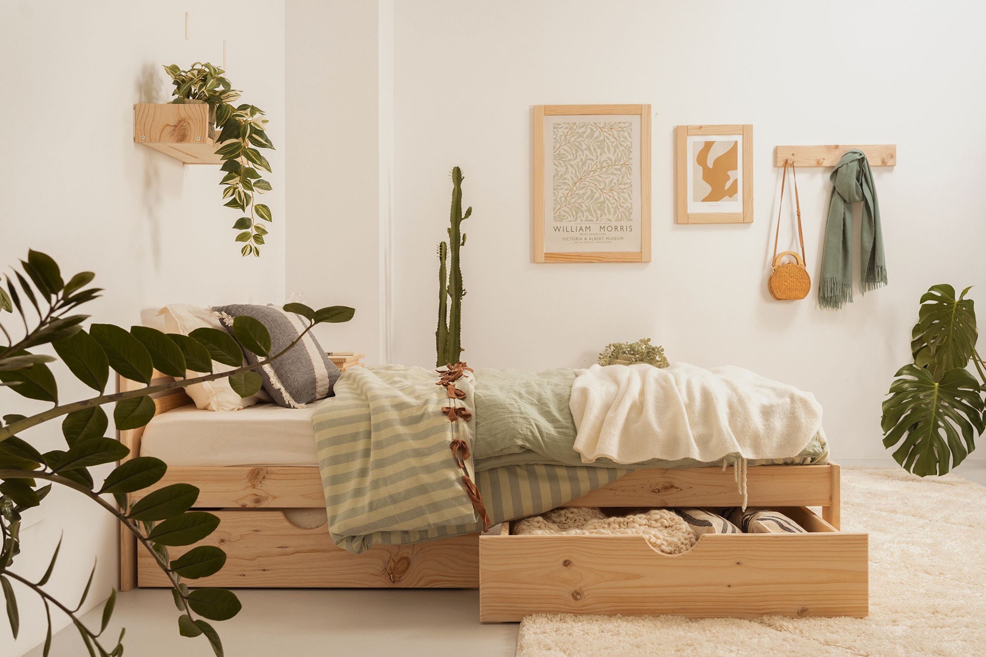 LORE cama individual 90 com 2 gavetas de arrumação