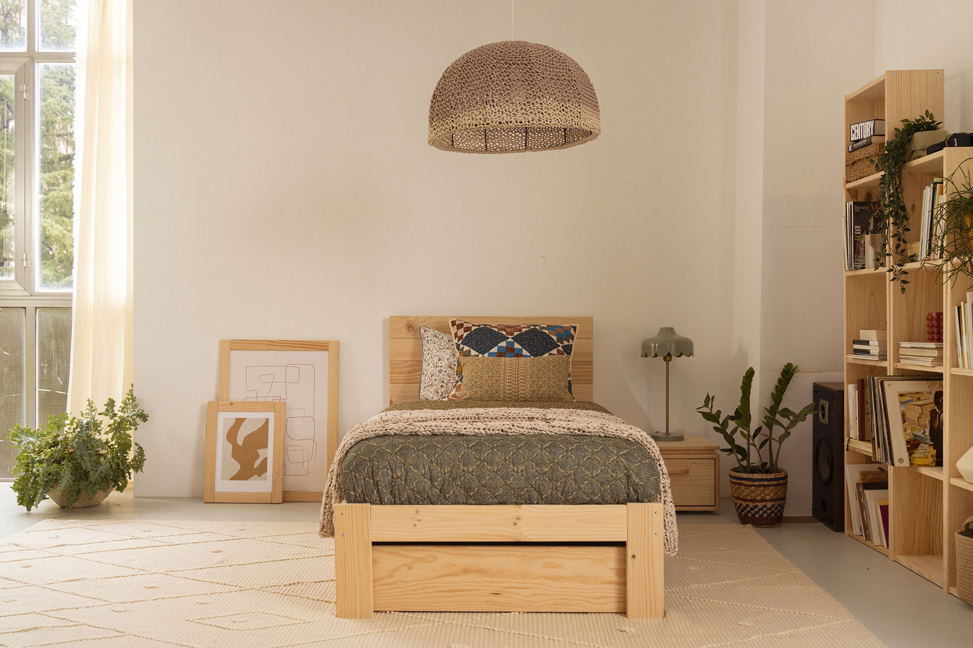 TESTA cama individual 90 com 1 gaveta de arrumação