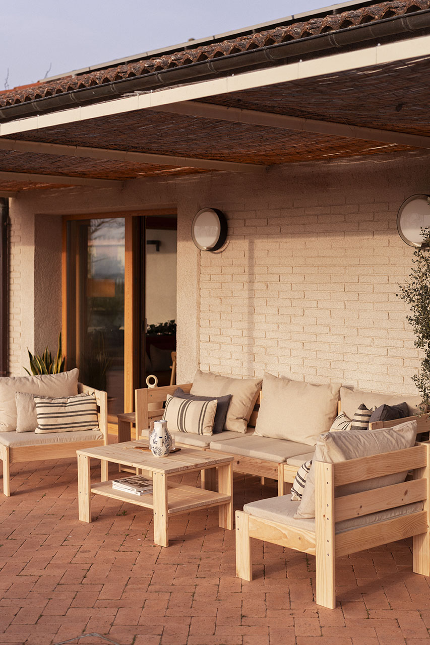 OREKA conjunto sofá 3 lugares para exterior