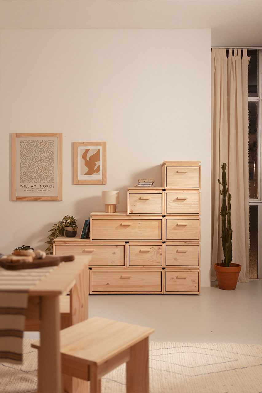 LIBE cómoda coluna com 5 gavetas 39x143