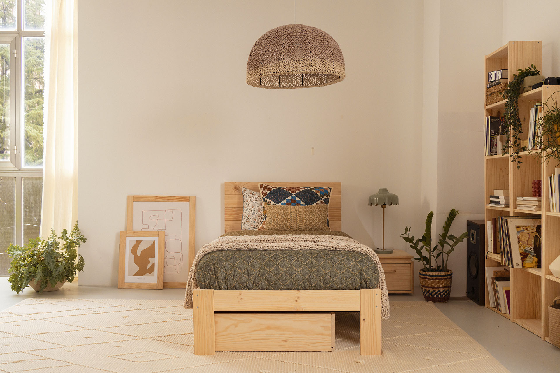 TESTA cama individual 80 com 1 gaveta de arrumação