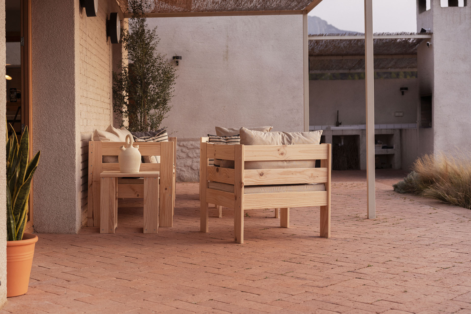 OREKA poltrona modular com braço esquerdo para exterior