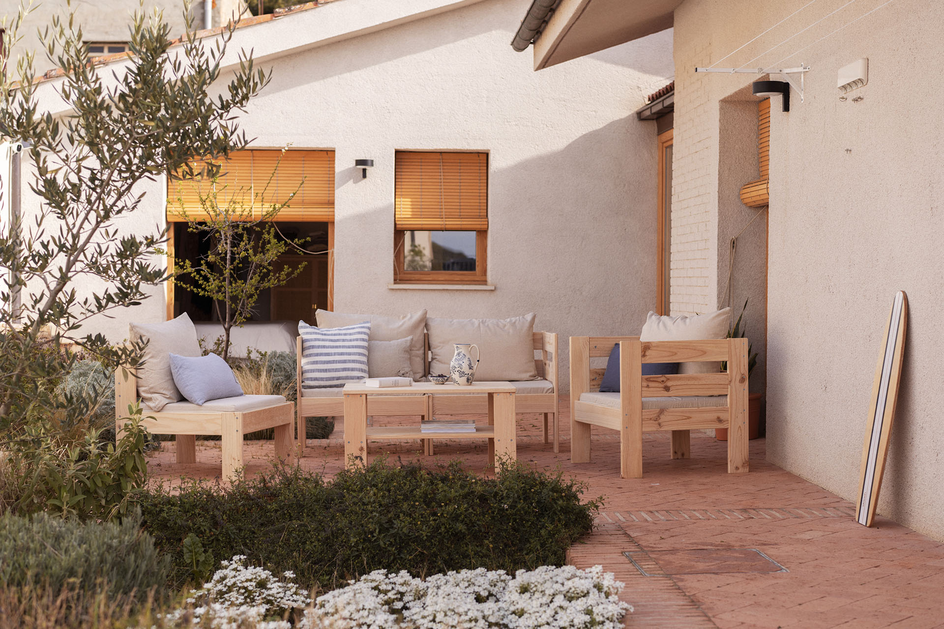 OREKA poltrona modular com 2 braços para exterior