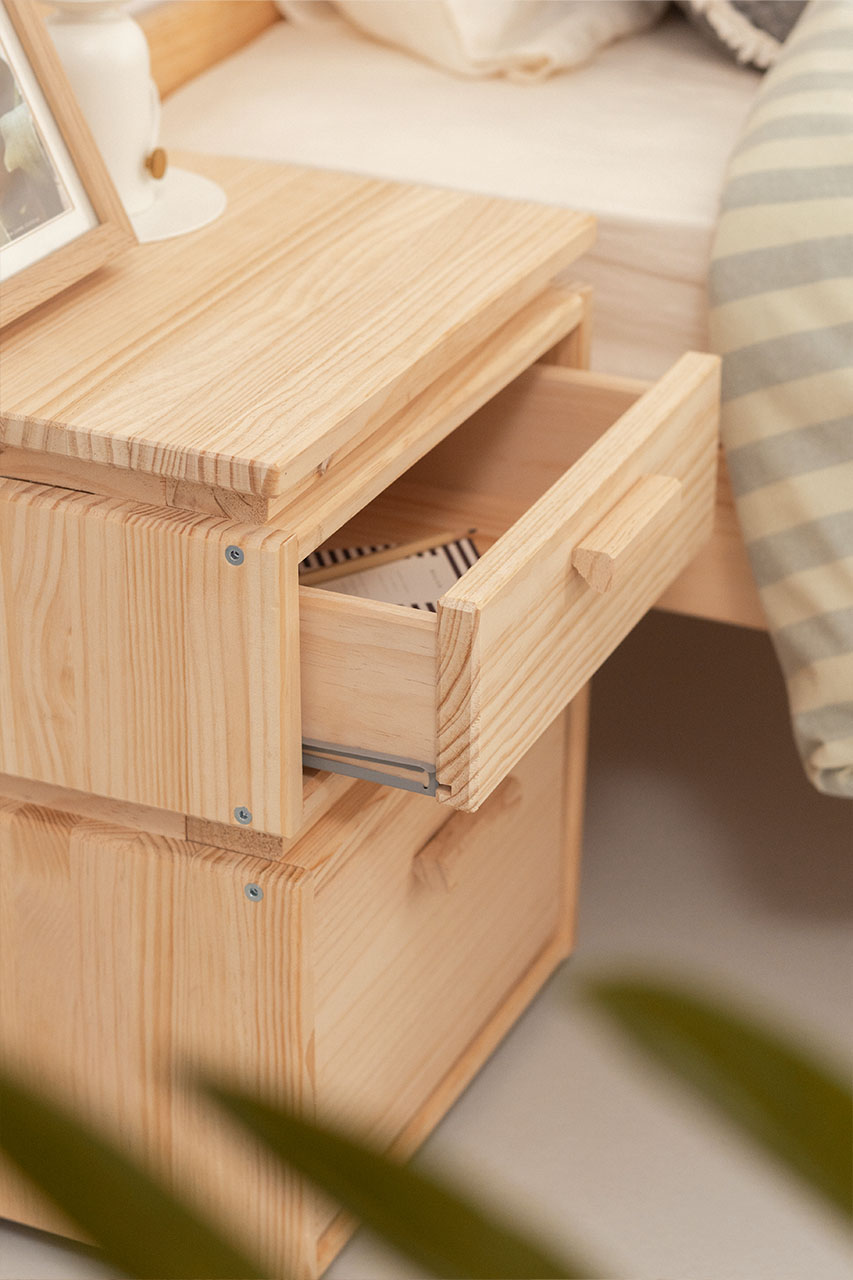 LIBE mesa de cabeceira com 2 gavetas 39x49