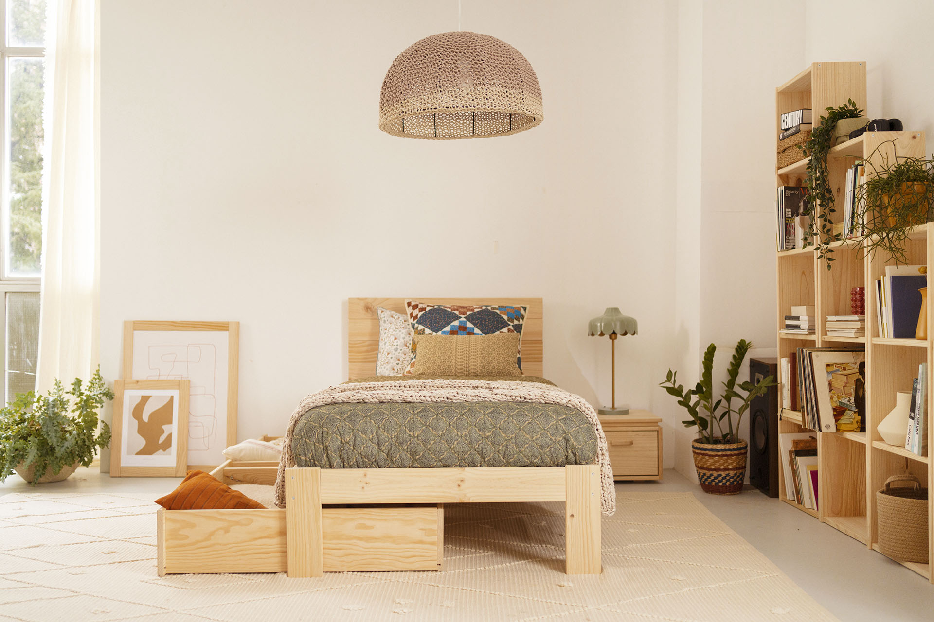 TESTA cama individual 90 com 1 gaveta de arrumação