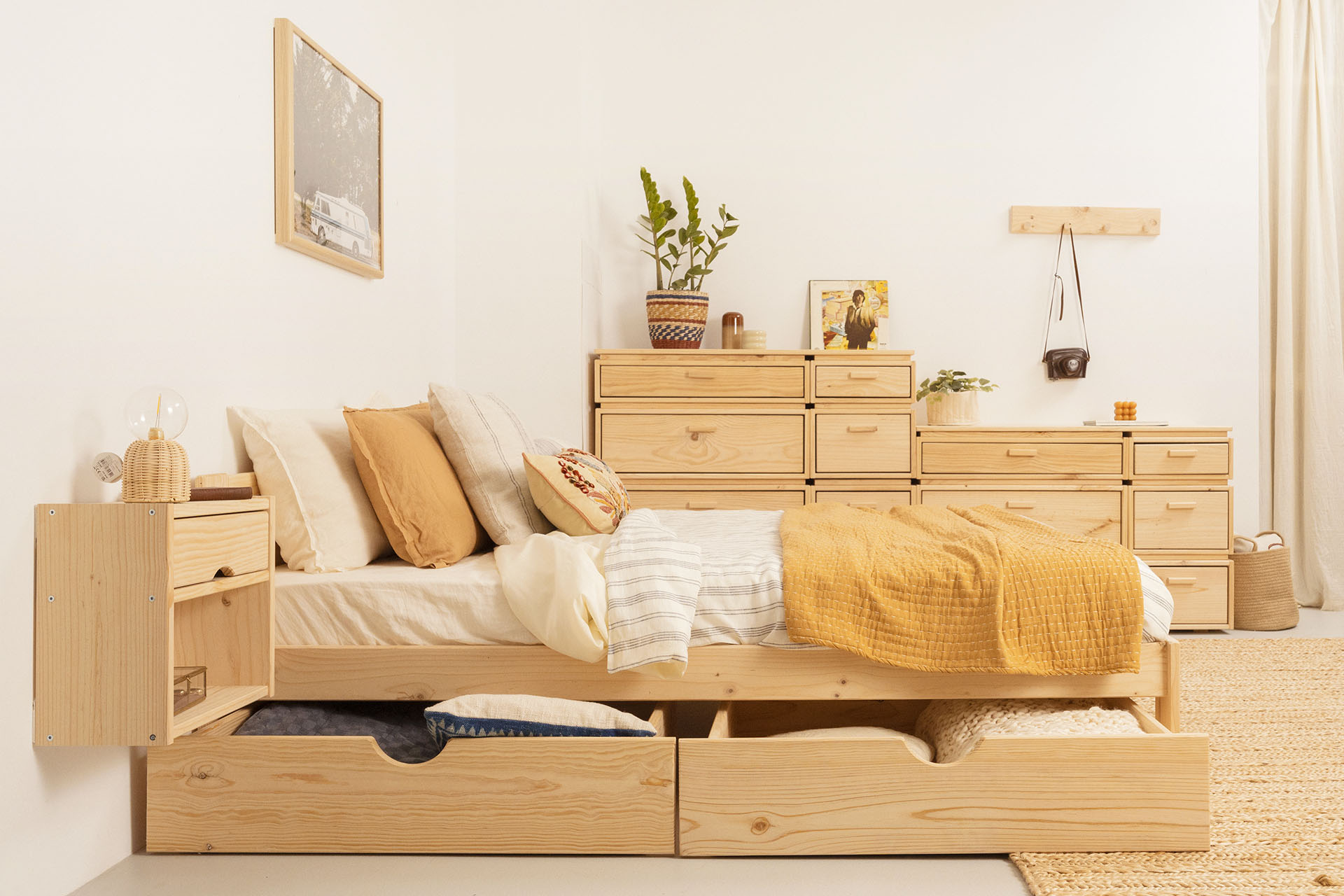 LORE cama de casal 160 com 2 gavetas de arrumação