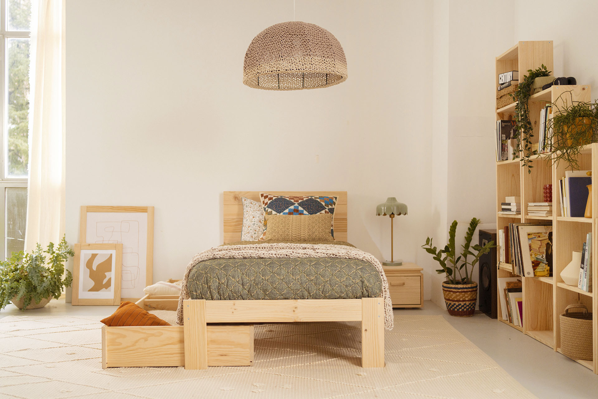 TESTA cama individual 80 com 1 gaveta de arrumação