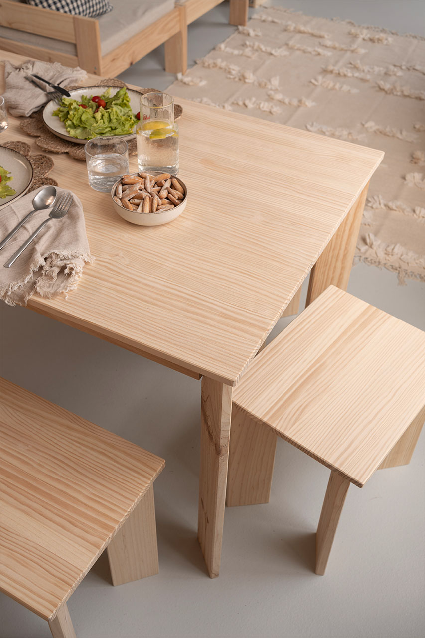 BATU conjunto mesa 150x80 com bancos