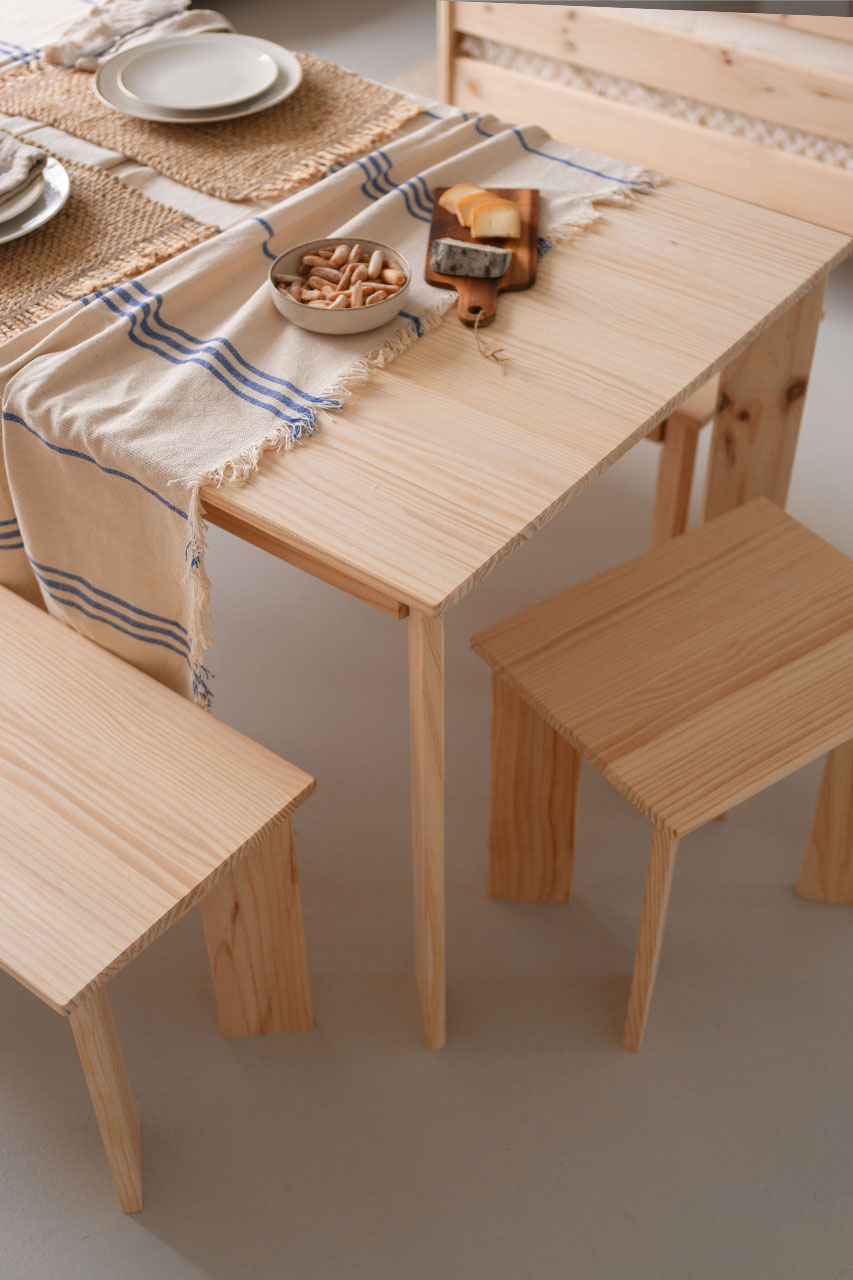 BATU conjunto mesa 180x80 com bancos