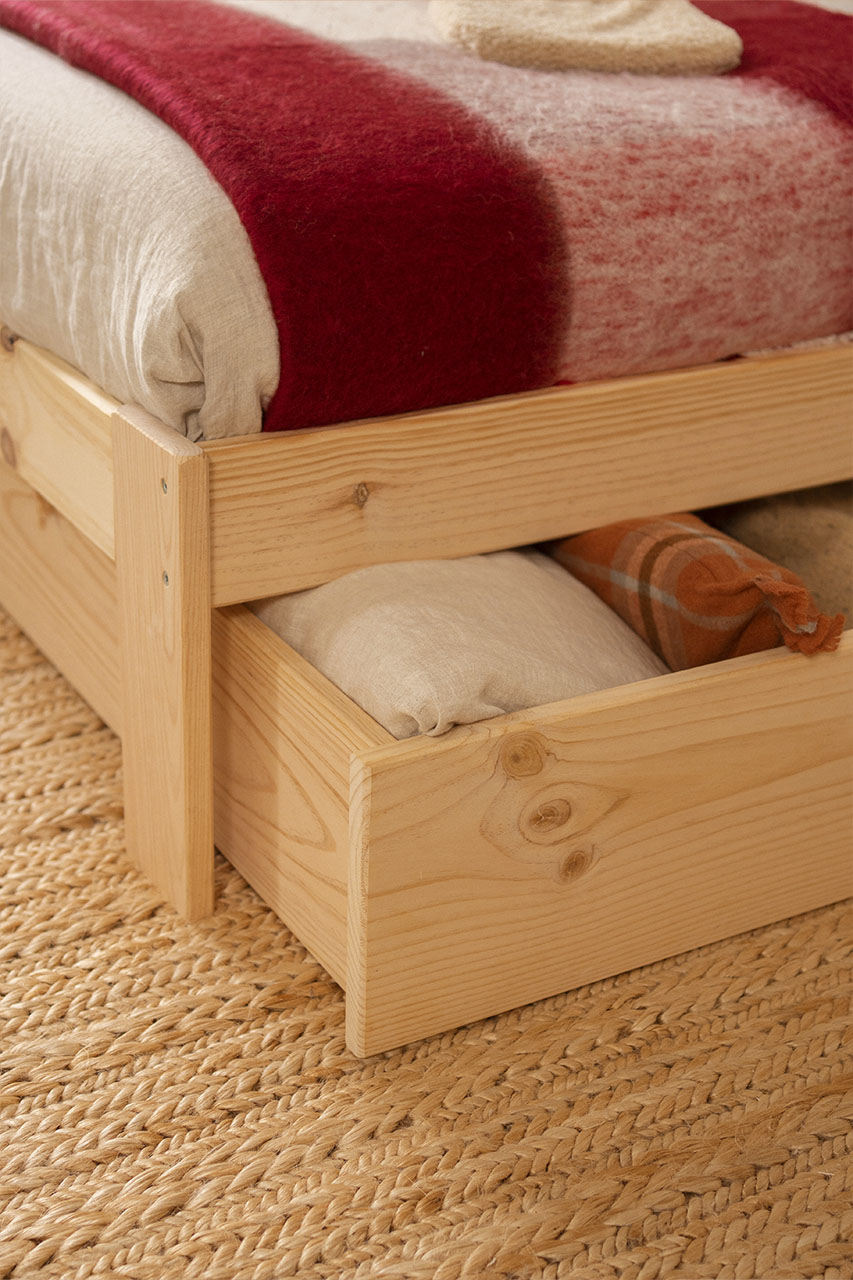 BASO cama individual 90 com 1 gaveta de arrumação