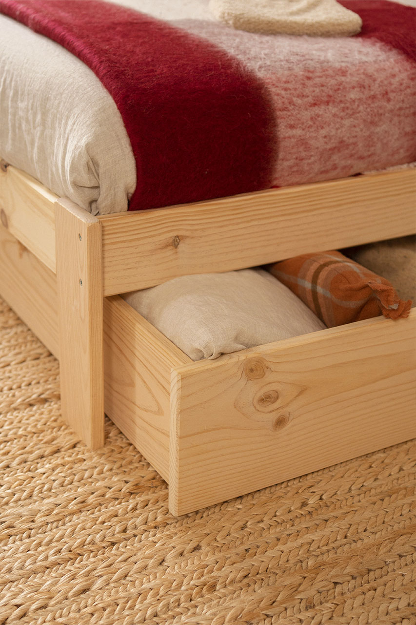 BASO cama individual 90 com 2 gavetas de arrumação