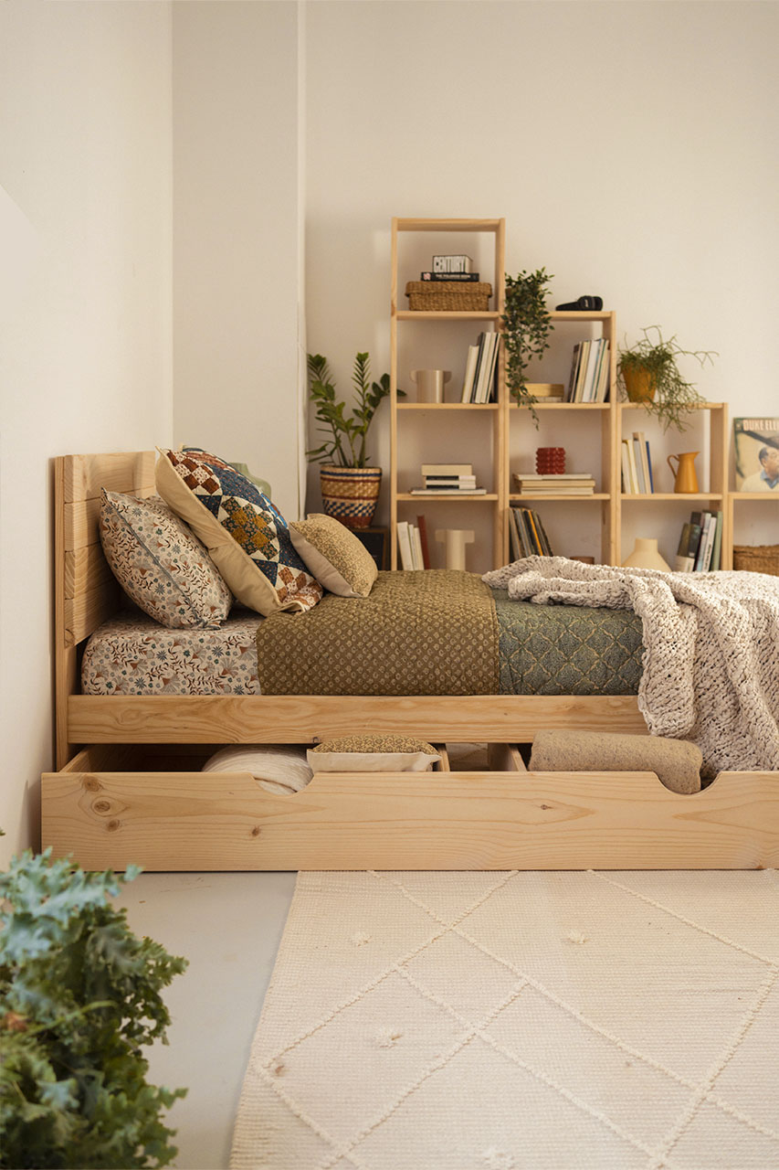 TESTA cama individual 80 com 1 gaveta de arrumação