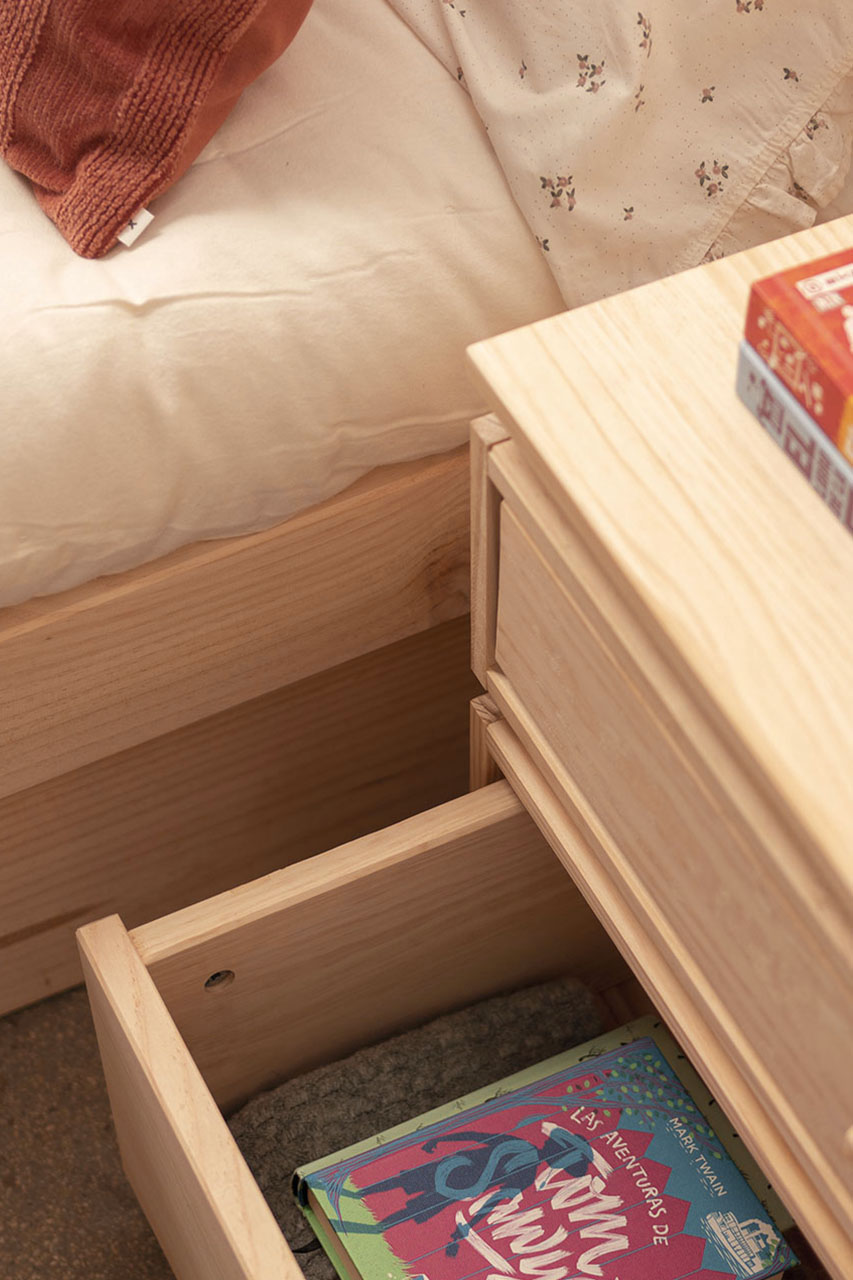 LIBE mesa de cabeceira com 2 gavetas 78x49