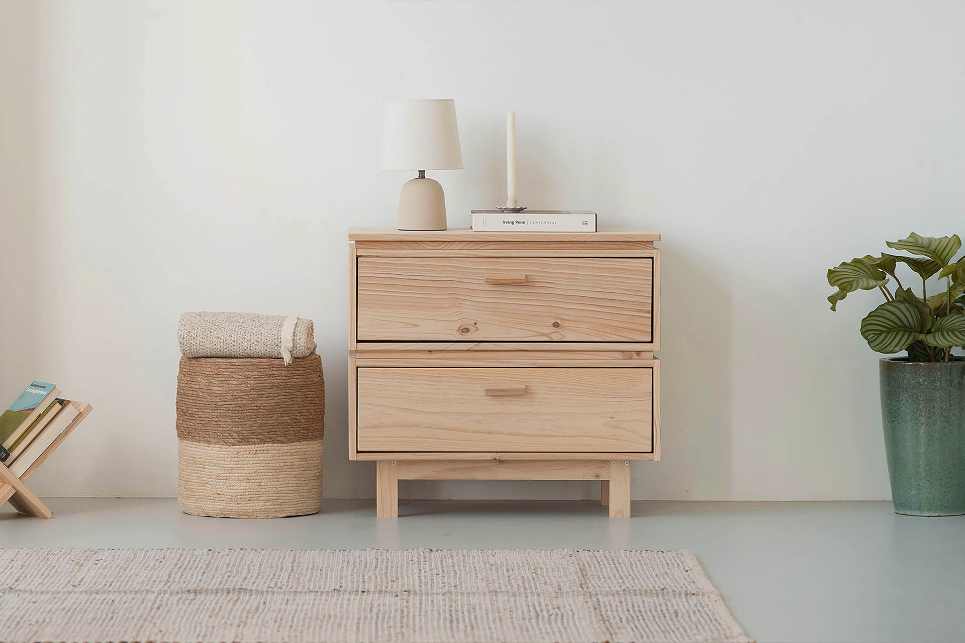 AIKA cómoda com 2 gavetas 78x72