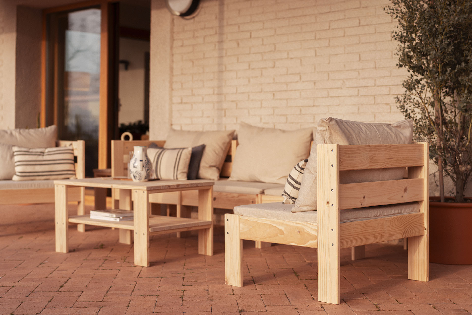 OREKA poltrona modular com braço direito para exterior