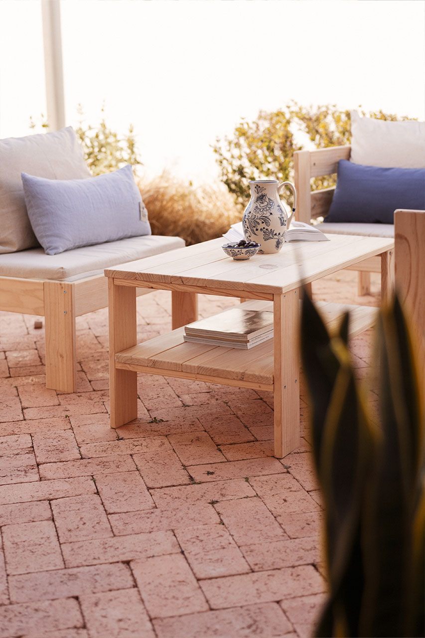 OREKA conjunto sofá modular com mesa para exterior